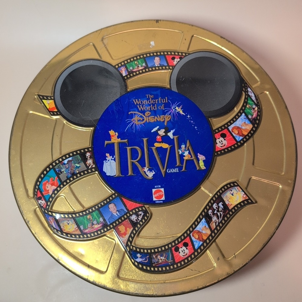 Vtg The Wonderful World Of Disney Trivia Game in Tin, 1997 Complete Family Kids